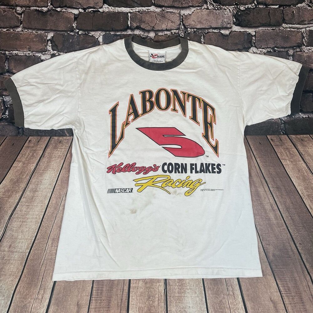 Vintage 1997 Terry Labonte Kelloggs Graphic NASCAR Racing T-Shirt Size Large USA